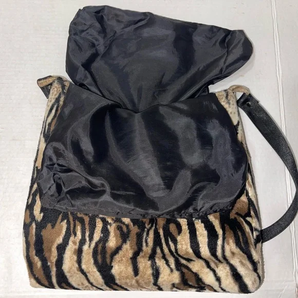 Ohh Ashley!! Vintage Boho Animal Print Hair Feel Shoulder Purse Rectangle Buckle - Picture 4 of 7